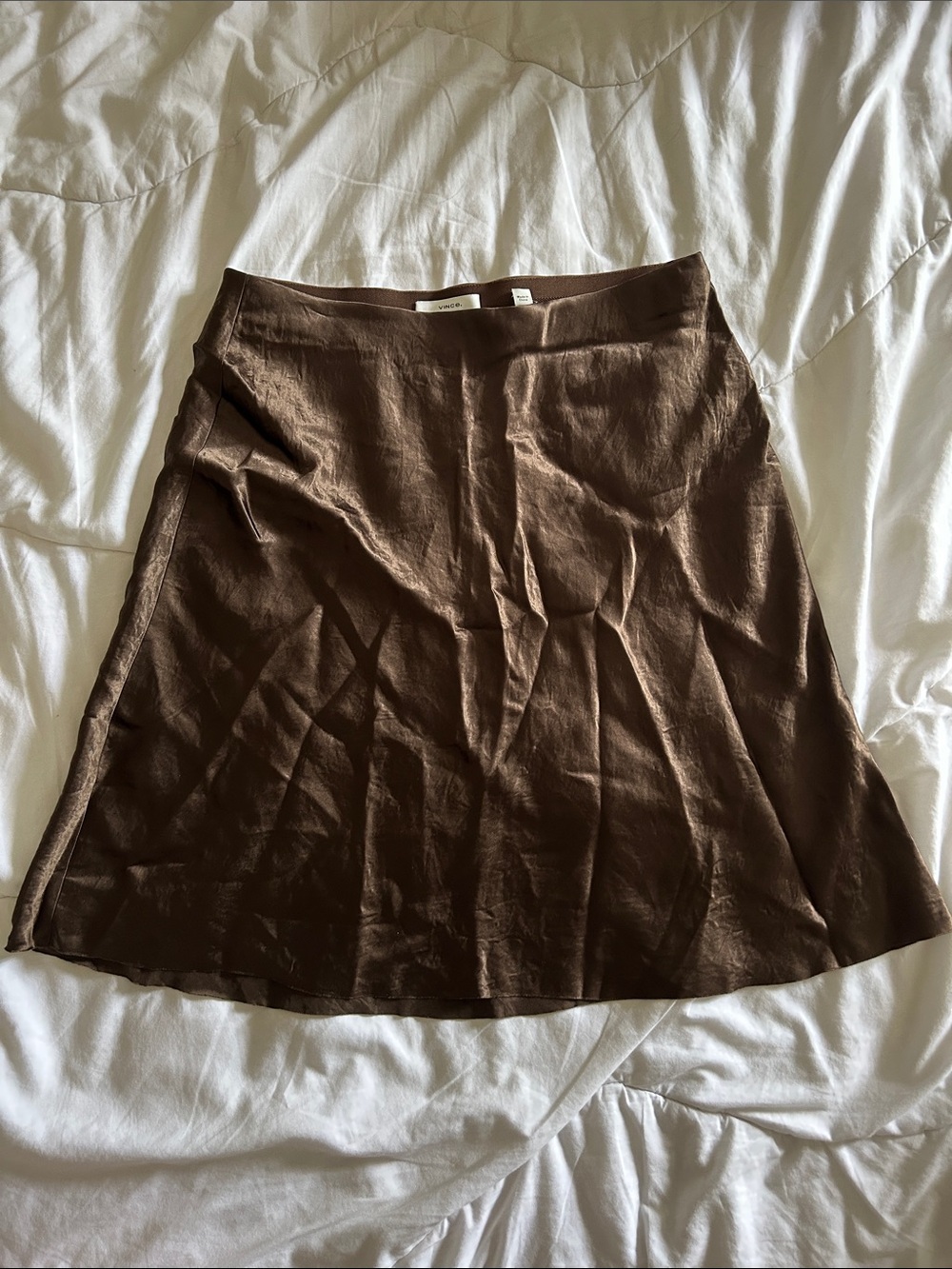 VINCE Clove Brown A-Line slip Skirt NEVER WORN